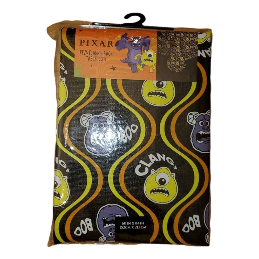 New Halloween Disney Monsters Inc Peva Flannel Back‎ Tablecloth 60"x84"